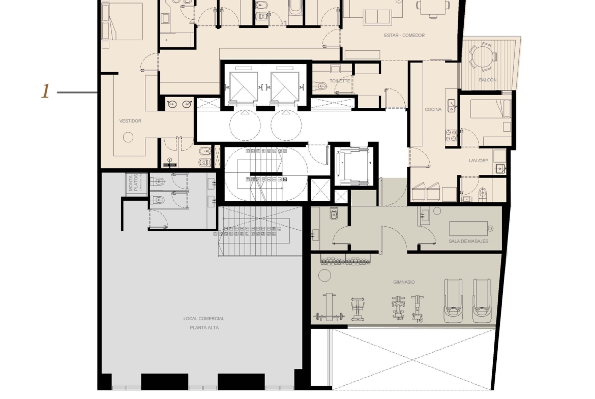 Cerviño 3941 * 1º 1 – dpto. 4 amb. – sup: 114.59 m2 – por m2 3.812 USD