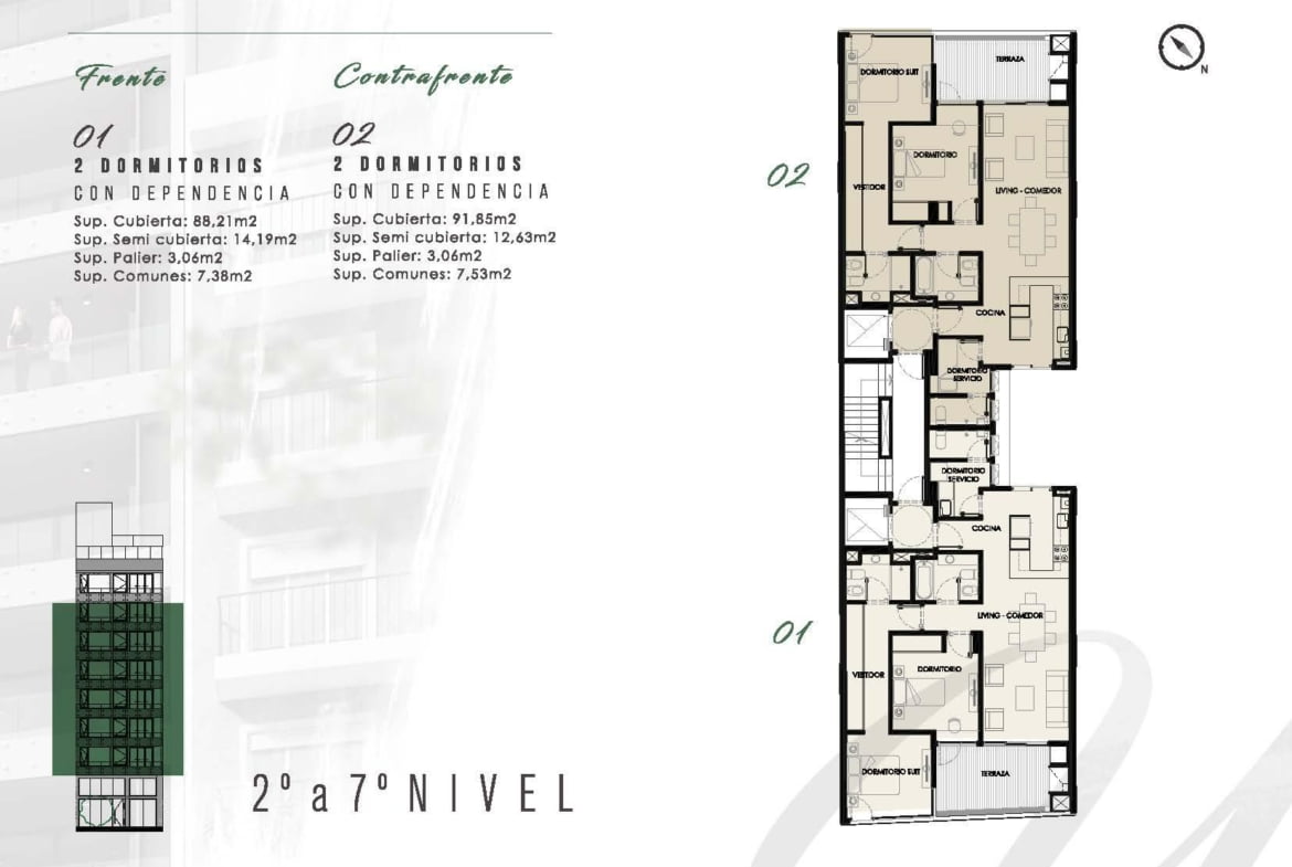 J. F. Seguí 3760 * – 4º 2 – Depto. 3 amb. c/dep. – Sup. 104.48 m2.  Valor m2: USD 4.670