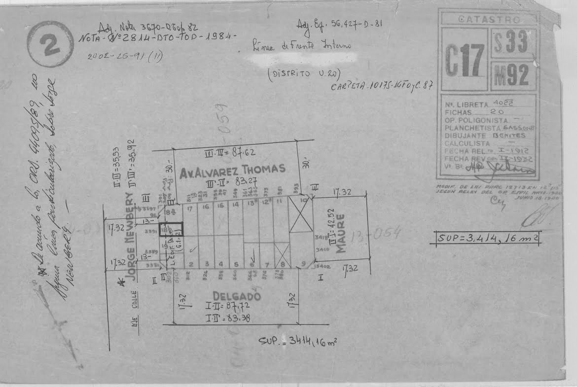 Alvarez Thomas 349   *  Terreno .  8,70 x 19,54 . Sup. 170 m2 . 887 m2. vendibles. Inc.  789.  Más Fondo de comercio  300.000.-