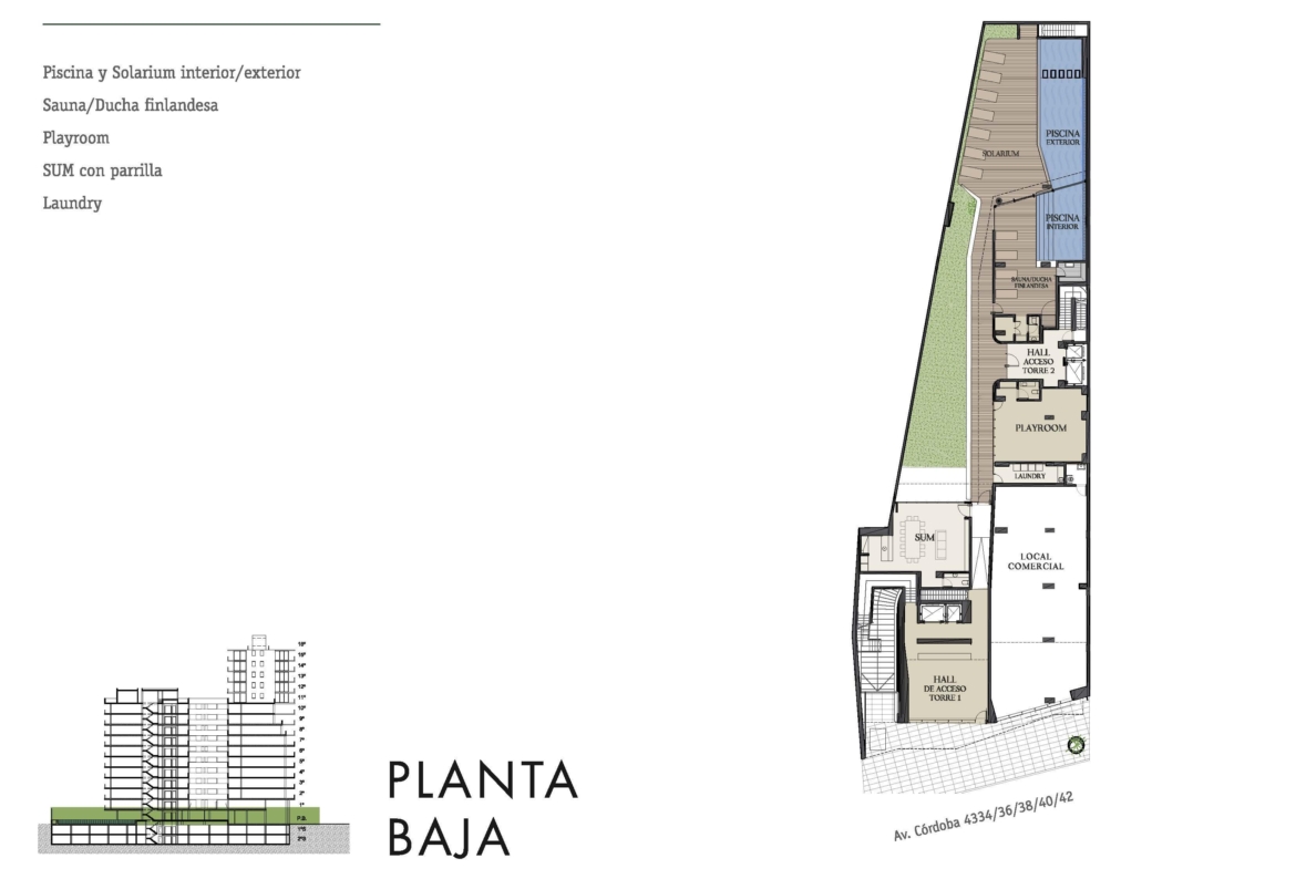 Av. Córdoba 4340 * – Local Comercial en Planta Baja – Sup. 190.48 m2.  Valor m2: USD 4.199