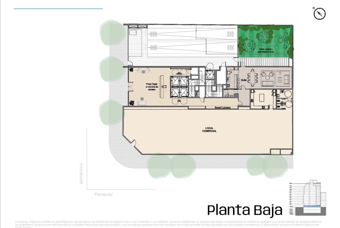 Paraguay y Humboldt  * 11º 2 – 3 amb. con amenities