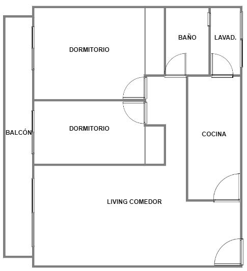 Estados Unidos 4000 3º  – Frente  p/esc. – Depto. 3 amb. c/ Balcón – Muy Luminoso – Sup. Total: 64,16 m² – Por m2. 1950.