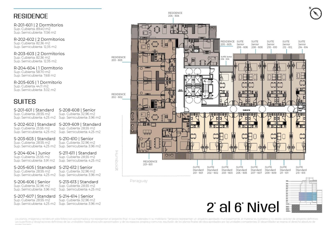 Paraguay y Humboldt  * 4º 1 – Suite Standard – 1 amb. con amenities